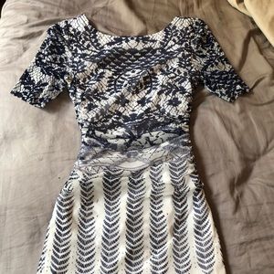 Kay Unger stretchy, body contouring dress